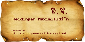 Weidinger Maximilián névjegykártya